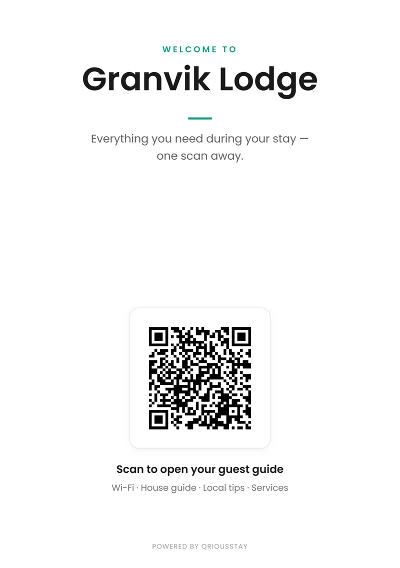 Die Druckkomposition Classic: ein weißes A5-Schild mit dem QR-Code in der Mitte.