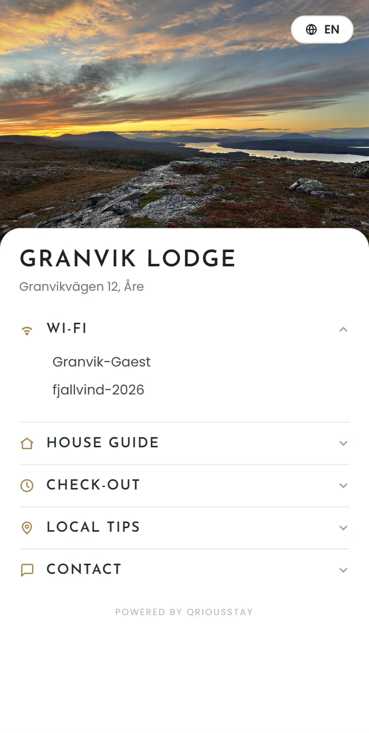 Standard-Theme — Granvik Lodge, eine fiktive Demo-Unterkunft.